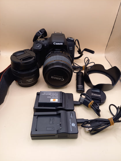 Canon EOS 760D DSLR Camera With 17-85mm and 50mm Lens 2 Chargers/Batteries