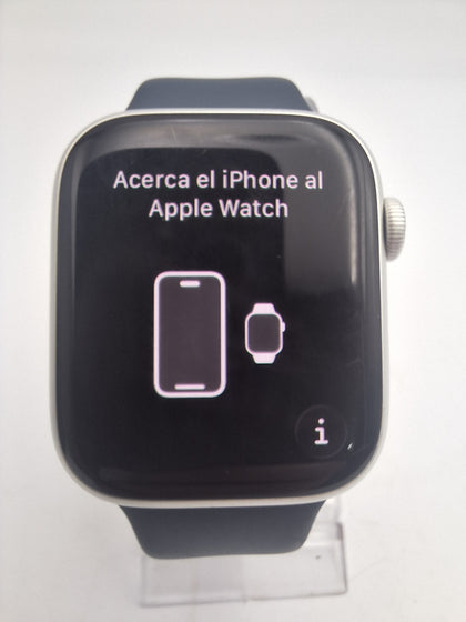Apple Watch Series 9 cel/gps 41mm Silver Aluminium with blue sports band and charger