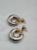 9ct Gold "Charles Garnier" Inspired Bi Coloured Hoop Earrings - 6.16 Grams