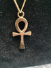 9ct Yellow Gold Box chain 18" & 9ct Yellow Gold Egyptian Ankh Pendant