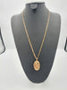 9K Gold Chain with Oval Florist Pendant, 11.2Grams, 375 Hallmarked & Tested, Length: 24" Length. New Chain Box Provided