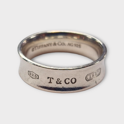 TIFFANY & CO  1837 SILVER RING SIZE P.5 4.88G PRESTON STORE