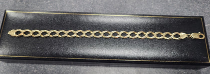 9ct Yellow Gold Curb Link Bracelet - 13.7g - 8