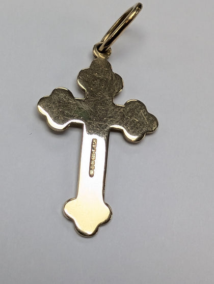 9CT GOLD PATTERNED CROSS PENDANT PRESTON STORE