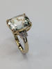 9ct gold diamond ring with large CZ stone size L