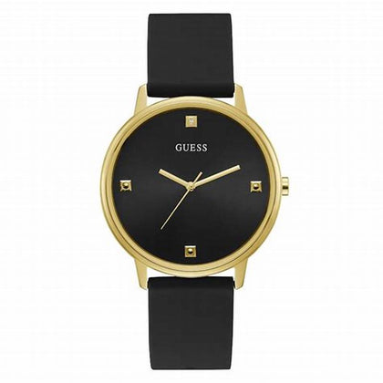 Guess Ladies Genuine Diamond Black/Gold Watch