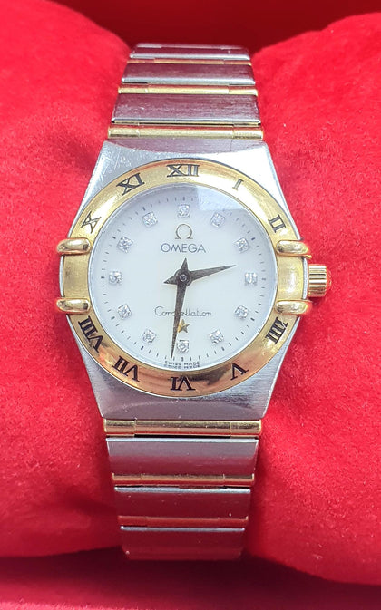 OMEGA CONSTELLATION Manhattan Steel & 18ct Gold Diamond Swiss Watch