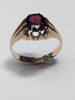 9ct Gold Ring With Large Red Stone - Size U