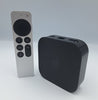 Apple TV 4K 3rd gen 64GB streaming box with Apple remote and power supply cable unboxed