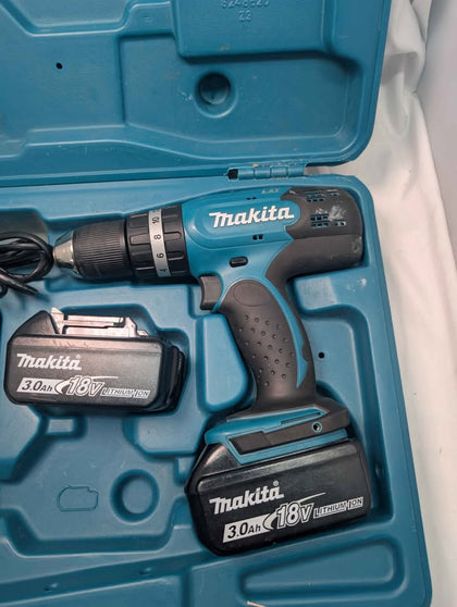 Makita LXT DHP453 18v Cordless Combi Drill Kit With 2x 3.0ah Batteries & Charger