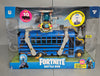 Fortnite Battle Deluxe-Features Inflatable Balloon with Lights & Sounds, Rolling Wheels on Bus-Includes 4 Inch Recruit