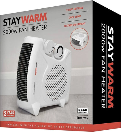 Staywarm 2000W Upright / Flatbed Fan Heater UNBOXED