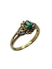 Yellow Gold Diamond Emerald Ring - 18ct - 3.5g - Size P