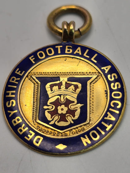 Derbyshire Football Association Medal Compt Runner-up 1934-5 GOLD 9ct 4.10g