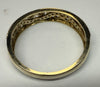 9ct yellow & white gold infinity ring with stones size P