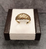 9ct Yellow Gold Diamond Cut 'Croissant' Dome Ring Size - O