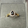 18ct Gold Ring with Diamond and Sapphire Size O
