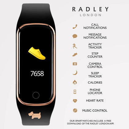 Radley Ladies Series 8 Black Silicone Strap Smart Watch