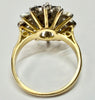 18ct yellow gold diamond & sapphire cluster ring N 1/2