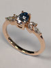 9ct rose gold ring with sea blue stone