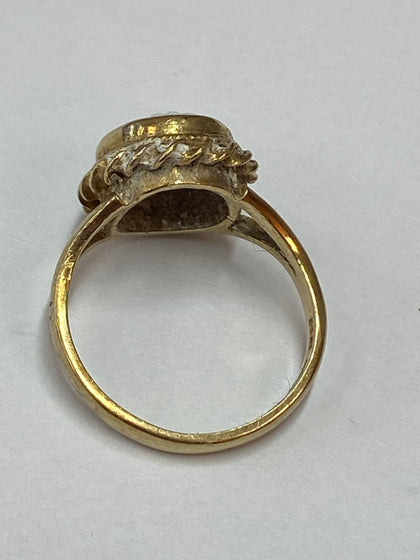 9CT GOLD CAMEO RING Size I 1/2