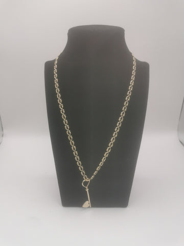 9k Gold Chain with Heart Key pendant 18