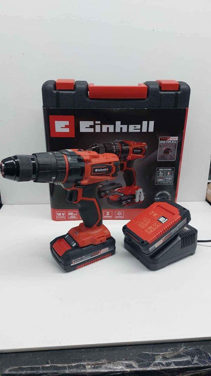 Einhell Expert TE-CD 18v Cordless LI-ION Combi Hammer Drill With 2x 2.0ah Batteries & Charger.