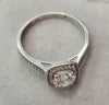 9ct White Gold CZ Ring Size "R"