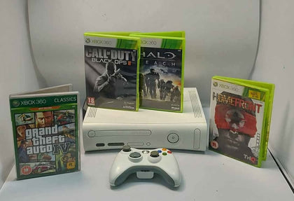 Microsoft Xbox 360 Elite Home Gaming Console Bundle - 120GB HDD - With Pad & 4x Games - Unboxed