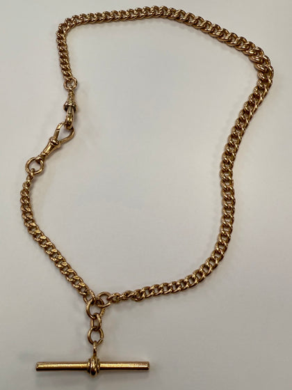9ct Rose Gold Vintage Double Albert 16” Chain
