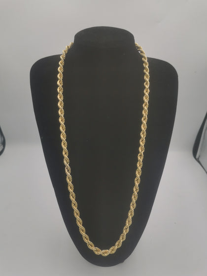 9K Solid Gold Rope Chain. 51.2Grams Weight, 375 Hallmarked & Tested, Length: 29.5