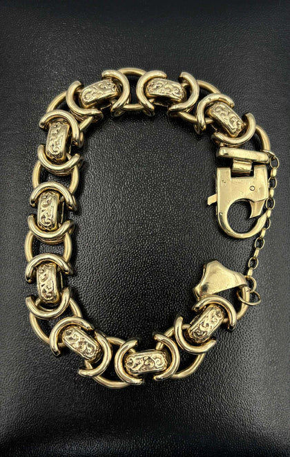 9ct yellow gold bracelet 116G 9'' boxed profanely polished