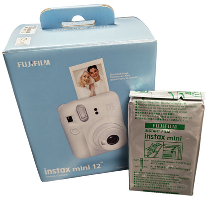 Fujifilm Instax Mini 12 Camera + Extra Film - Clay White **Boxed**