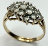 9ct yellow gold multi diamond cluster ring M 1/2