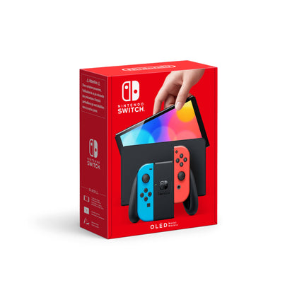 Nintendo Switch OLED - Neon Blue/Neon Red ( + Unboxed Splatoon 2 ).
