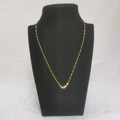 22K Gold, (919 Pure Gold) Necklace with Small Pendant, 3.40Grams, Length: Approx. 16