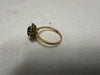 18ct Yellow Gold Blue and Clear Gem Ring - Size R/S