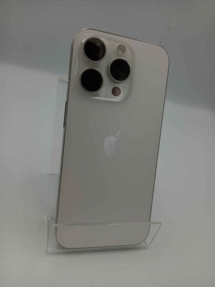 Apple iPhone 15 Pro 128GB White Titanium Unlocked Unboxed 89% Battery