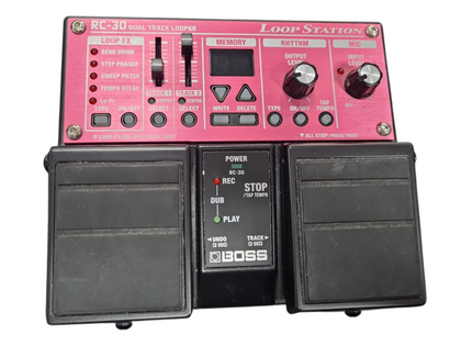 Boss RC-30 Loop Station Dual Track Looper Pedal, Power Lead Included