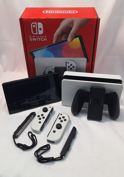 Nintendo Switch OLED 64GB black/white handheld console with all original accessories and charger (boxed)