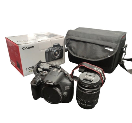 Canon EOS 2000D DSLR Camera and EF-S 18-55 mm f/3.5-5.6 IS III Lens - Black**Boxed**