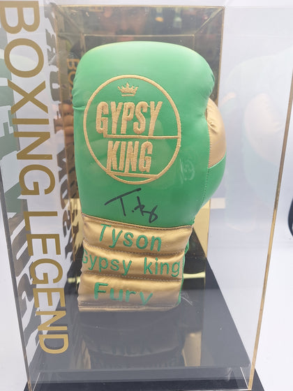 Tyson fury signed boxing glove in case with Certificate of Authentication