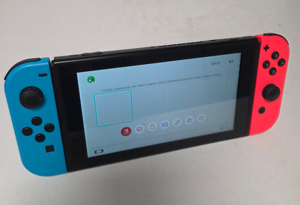 Nintendo Switch Console Neon Red/Blue with 32gb memory Card & 1 Unboxed Game