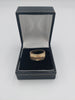 9CT Gold Ring with Unique Watch Band Like Side Style, CZ Stones on Front, 375 Hallmarked, 4.0Grams: Size: M