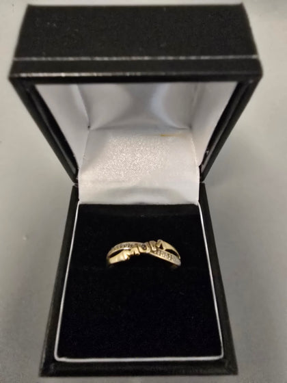 Gold MUM Ring 375 9ct 1.4G Size Q