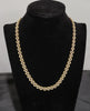 Beautiful 9ct Yellow And White Gold Panther Link Chain - 24.80G - 16" - Hallmarked