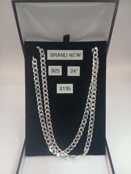 BRAND NEW SILVER CHAIN 925, WEIGHT 26.1G , LENGHT 24