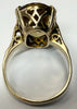 9ct gold dress ring with large yellow stone