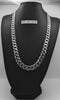 925 SILVER HALLMARK, HEAVY CURBED CHAIN W/ LOBSTER LOCK, 28", 111.2G" **BRAND NEW**