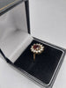 9CT Gold Women's Floral Style Ring, Red Stone, 2.5Grams, 375 Hallmarked, Size: O